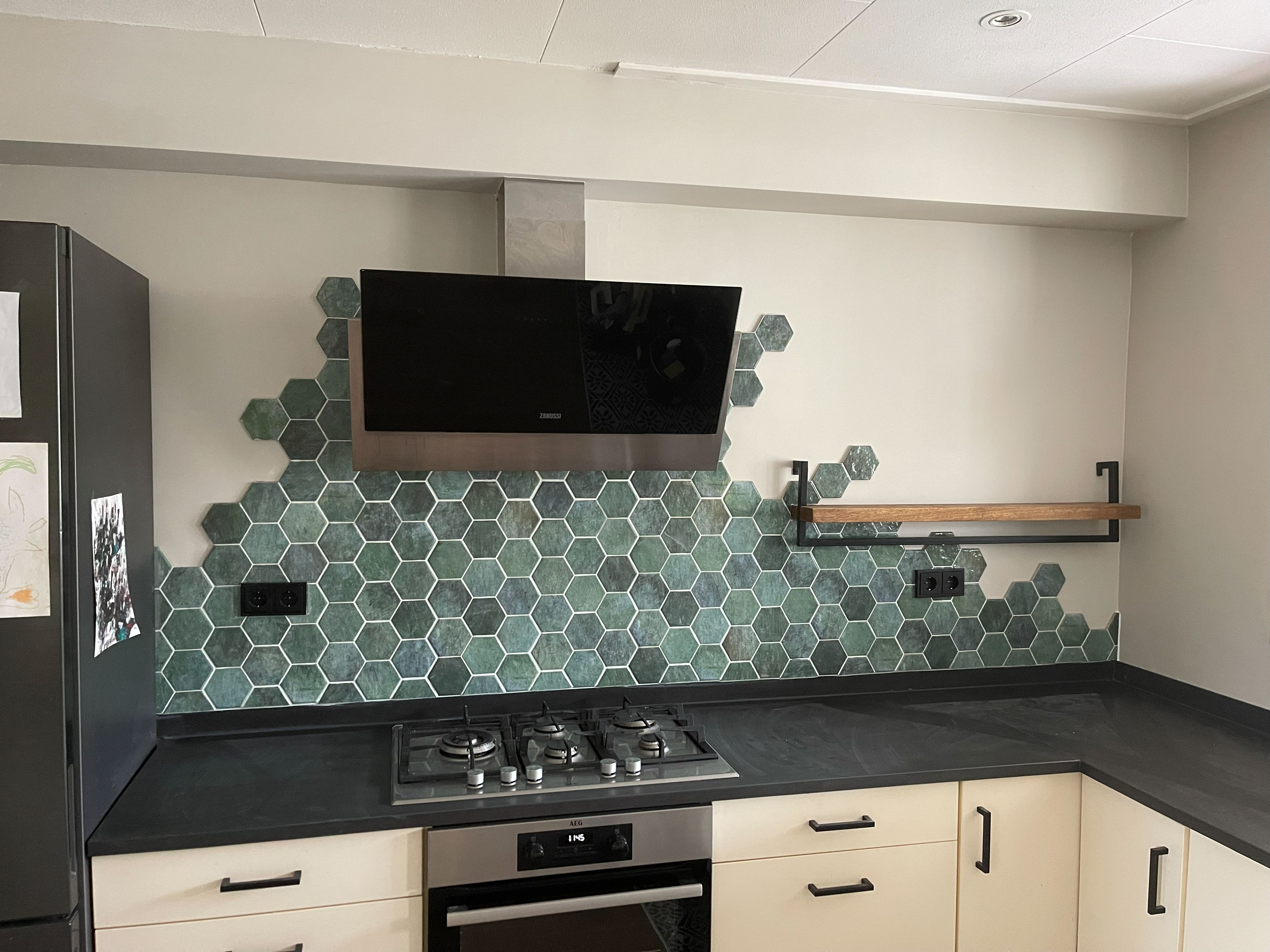 Keuken tegels blauw groen